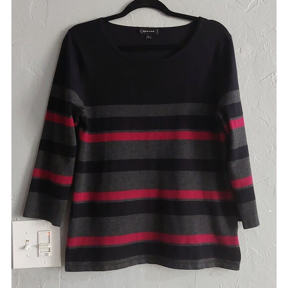 Spense Sweater Women's XL, Striped, Pretty, Rayon, Polyester, 19 Inch Of Armp To - Picture 5 of 8